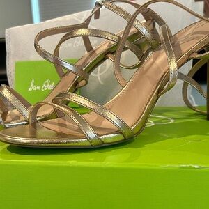 Sam Edelman Delanie Metallic Gold Strappy Heels